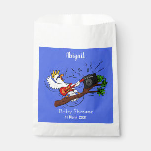 Bolsa De Papel Graciosa cacatúa tocando el personalizado de guita