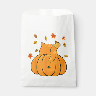 Bolsa De Papel Gracioso gato de calabaza para Naranja de Hallowee
