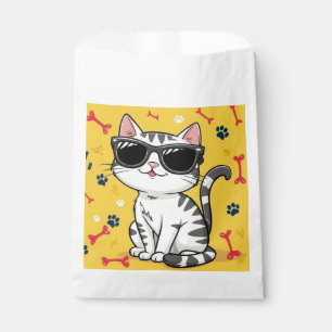 Bolsa De Papel Gracioso gato Personalizado con gafas de sol