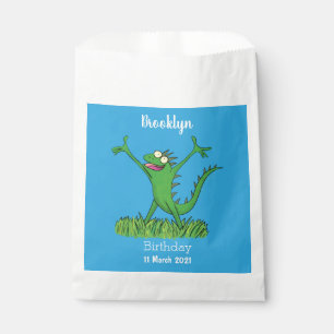 Bolsa De Papel Gracioso lagarto de iguana con sonrisa verde