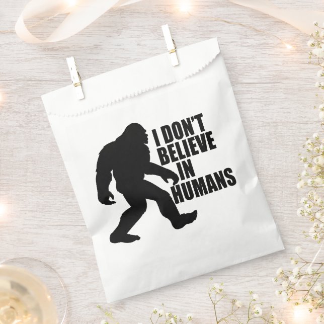 Bolsa De Papel Gracioso pie-no creo en los humanos (Cortado)