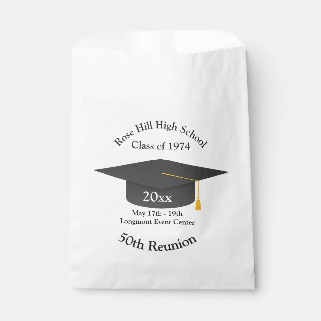 Bolsa De Papel Graduación Clase Personalizado Clase Reunion Favor (Anverso)