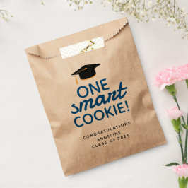 Bolsa De Papel Graduación de cookie inteligente azul uno