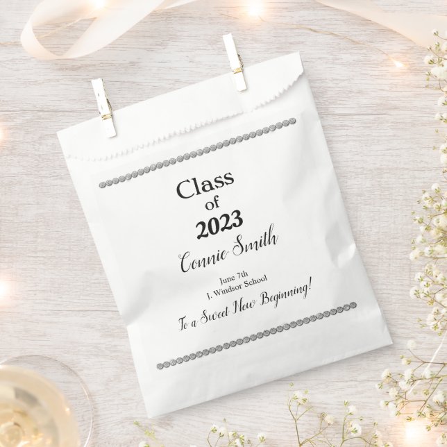 Bolsa De Papel Graduación de diamantes, clase de 2023 (Cortado)