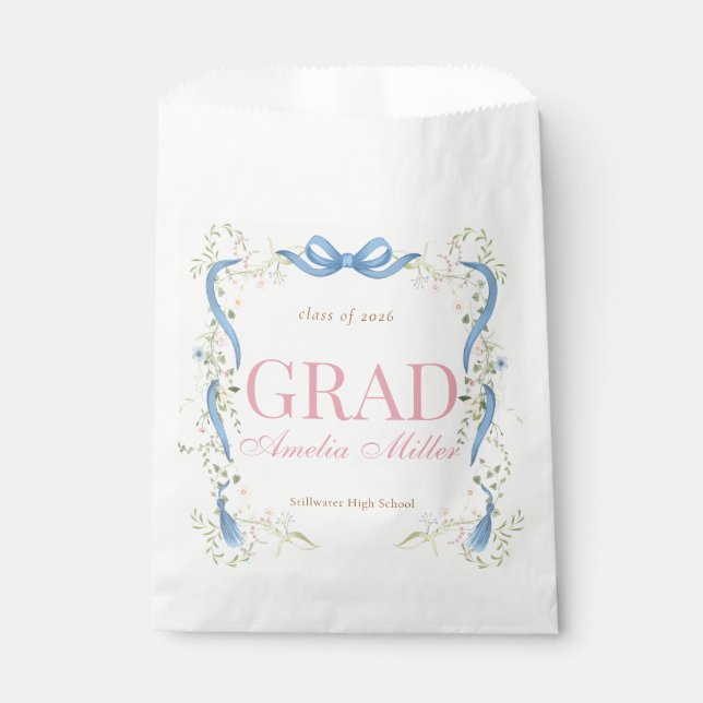 Bolsa De Papel Graduación de Fancy Florals (Anverso)