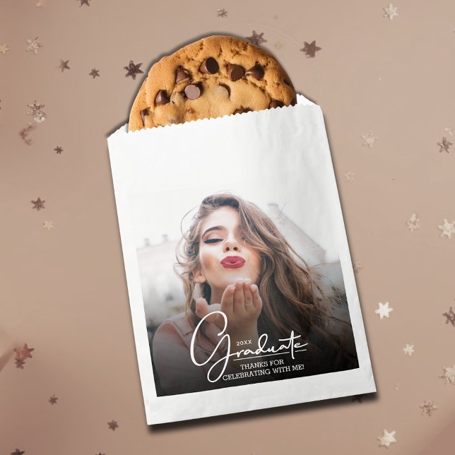 Bolsa De Papel Graduación de fotos Gracias (Photo Graduation Thank You Favor Treat Bags)