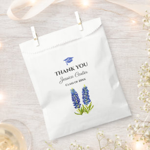 Bolsa De Papel Graduación Floral de Bluebonnets Gracias