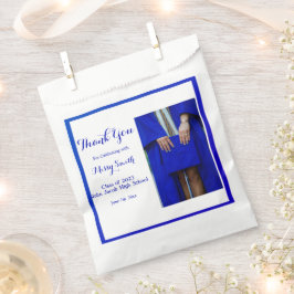 Bolsa De Papel Graduación fotográfica, clase de 2023 Blue Gracias