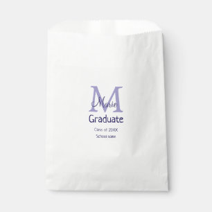 Bolsa De Papel Graduado añadir nombre monograma púrpura simple mí