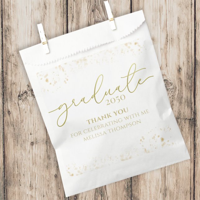 Bolsa De Papel Graduado de Oro Graduado Script de caligrafía Grac (Subido por el creador)