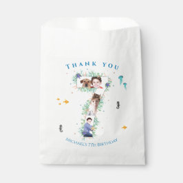 Bolsa De Papel Gran 7.º Cumpleaños Del Collage de fotos Bajo El M