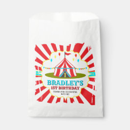 Bolsa De Papel Gran carnaval de Circo Superior Primer Cumpleaños