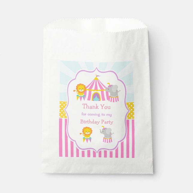 Bolsa De Papel Gran carnaval de circo top en rosa (Anverso)