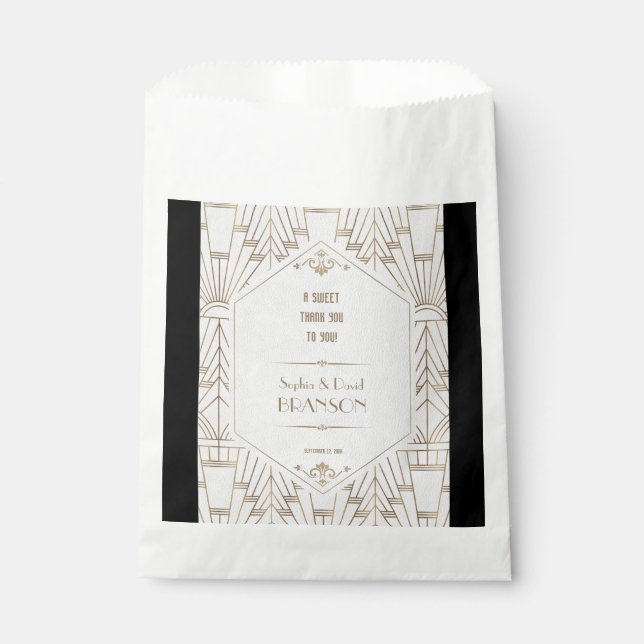 Bolsa De Papel Gran Gatsby Boda del oro blanco real GRACIAS (Anverso)