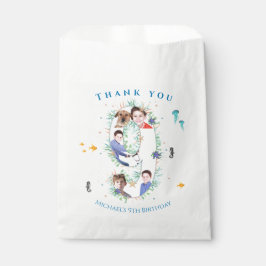 Bolsa De Papel Gran Noveno Cumpleaños Del Collage de fotos Bajo E