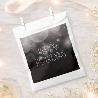 Bolsa De Papel Grandes Burbujas Bokeh Negro Felices Fiestas