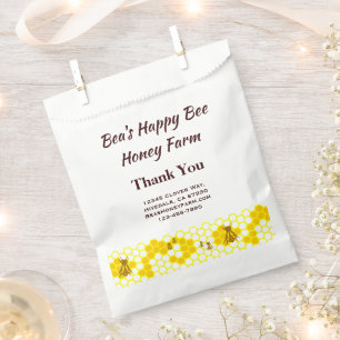 Bolsa De Papel Granja de Miel de Abejas Personalizada Panal