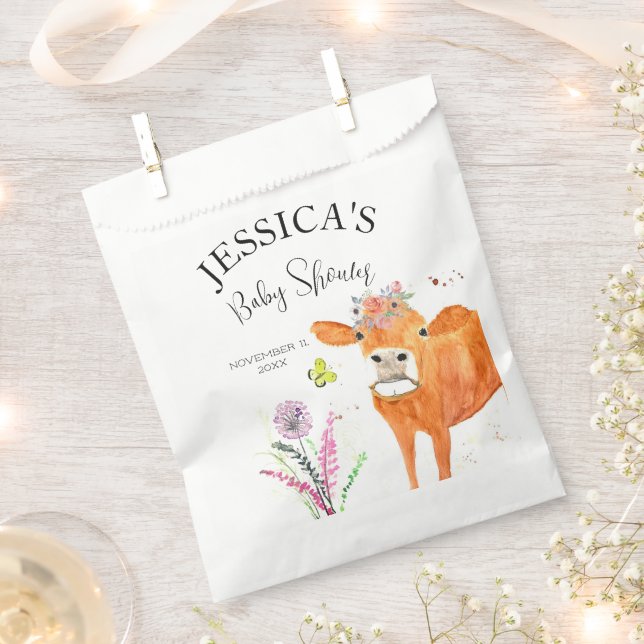 Bolsa De Papel Granja de vaca Animales País Chica de Baby Shower (Cortado)