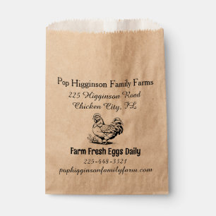 Bolsa De Papel Granja rústica de pollo de cosecha vintage