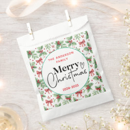 Bolsa De Papel : Grasa verde acuarela - Fiesta de Navidades festi