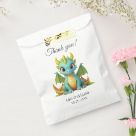 Bolsa De Papel Green Blue Baby Dragon Personalizado Gracias
