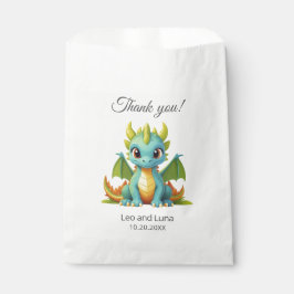 Bolsa De Papel Green Blue Baby Dragon Personalizado Gracias