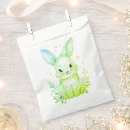 Bolsa De Papel Green Bunny Party, Forest Animal Baby Shower 