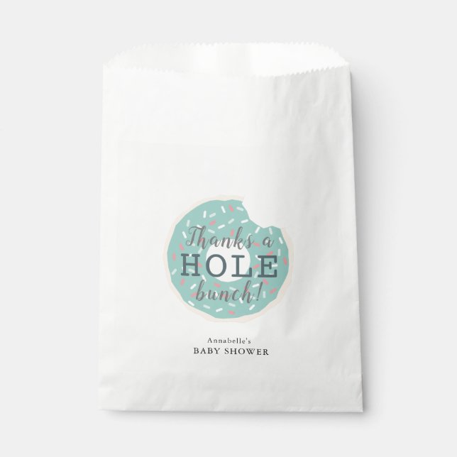 Bolsa De Papel Green Donut Gracias a Hole Bunch Baby Shower (Anverso)