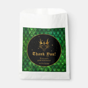 Bolsa De Papel Green Dragon Scales Gold Birday Gracias
