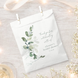 Bolsa De Papel Green Eucalyptus Personalizado Bridal Shower Graci