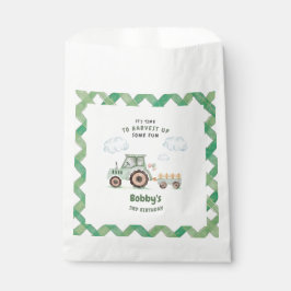 Bolsa De Papel Green Farm Tractor Boys Any Age Birthday