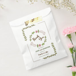 Bolsa De Papel Green Lees Pink Flower Bridal Shower