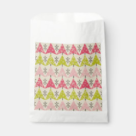 Bolsa De Papel Green & pink Christmas trees
