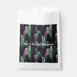 Bolsa De Papel Green Purple Black Ghosts Bootiful Halloween