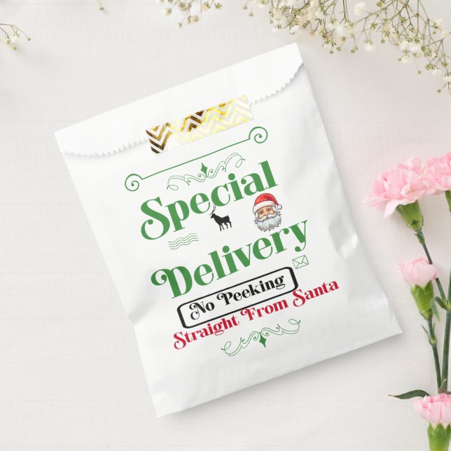 Bolsa De Papel Green Santa Sack North Pole Deer Merry Christmas (Sellado)