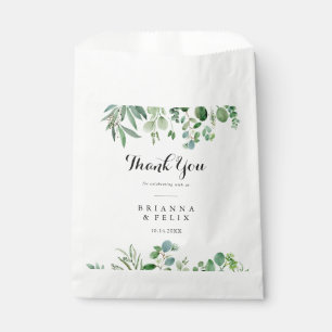 Bolsa De Papel Greenery Eucalyptus Calligraphy Gracias Boda