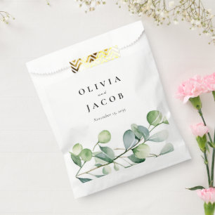 Bolsa De Papel Greenery Eucalyptus Watercolor Boda