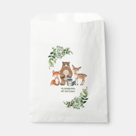 Bolsa De Papel Greenery Woodland Animals Birthday Baby Shower