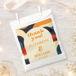 Bolsa De Papel Groovy Colorido Retro Wavy Boho Boda Gracias