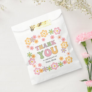 Bolsa De Papel Groovy Daisies Hippie Cumpleaños Gracias