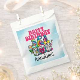 Bolsa De Papel Groovy Gnomes Rainbow Tie Dye Birday Party