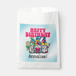 Bolsa De Papel Groovy Gnomes Rainbow Tie Dye Birday Party