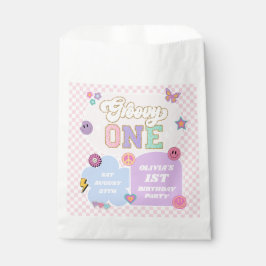 Bolsa De Papel Groovy One Preppy Patch Primer Fiesta de cumpleaño