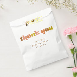 Bolsa De Papel Groovy Terracotta Peach Retro Personalizado Baby S