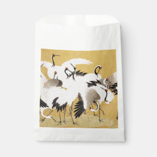 Bolsa De Papel Grúas japonesas de rebaño Vintage Pájaro Rico Clás