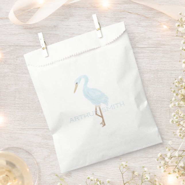 Bolsa De Papel Grulla azul acuarela (Cortado)