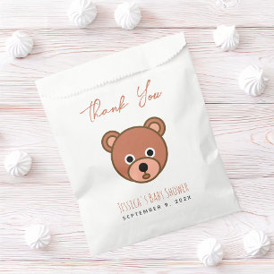 Bolsa De Papel Guión de agradecimiento para baby shower de osito 