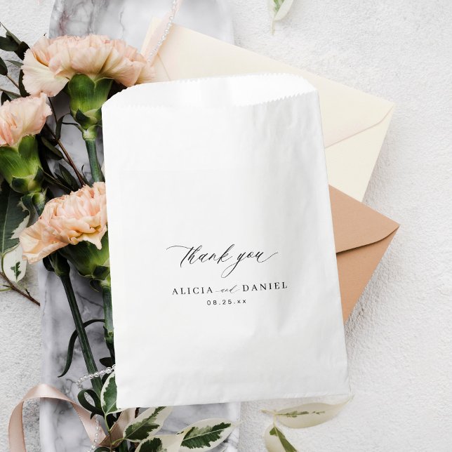 Bolsa De Papel Guión de caligrafía negra gracias boda (Subido por el creador)