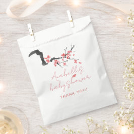 Bolsa De Papel Guión de flor de cerezo rosa para baby shower