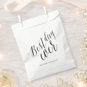 Bolsa De Papel Guión de Mejor Día de la Historia Caligrafía Chic 